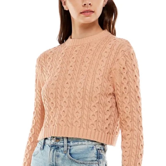 Wayf Sweaters - Wayf PRESTON CABLE KNIT CUTOUT BACK CROP SWEATER ❤️IN STORES❤️
